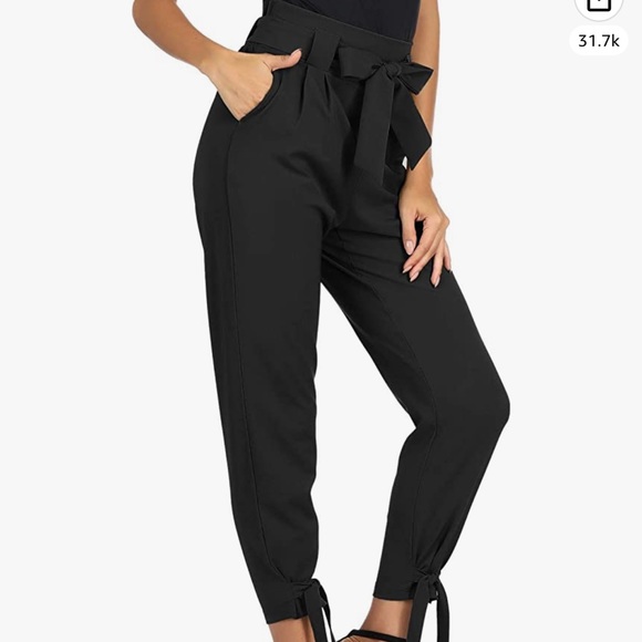 Grace Karin High Waist Black Pencil Pants with Bow-Knot Pockets for Work - Picture 2 of 8